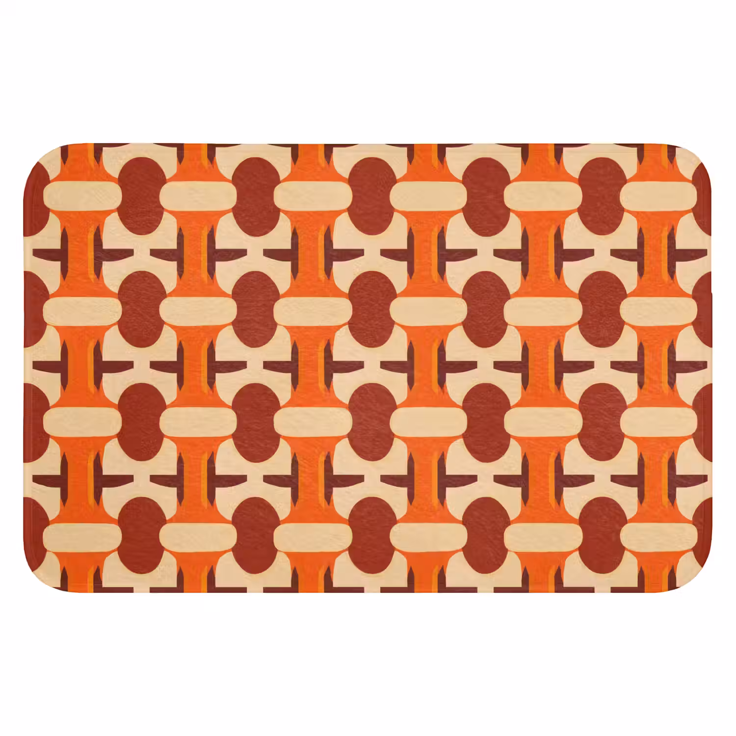 Geometrisch - Retro - Oranje WCmat klein 1009 -3d