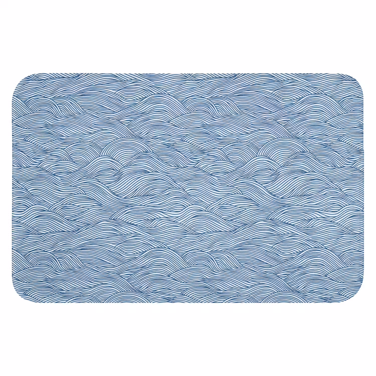 Golven - Ritmisch - Blauw WCmat klein 1009 -3d