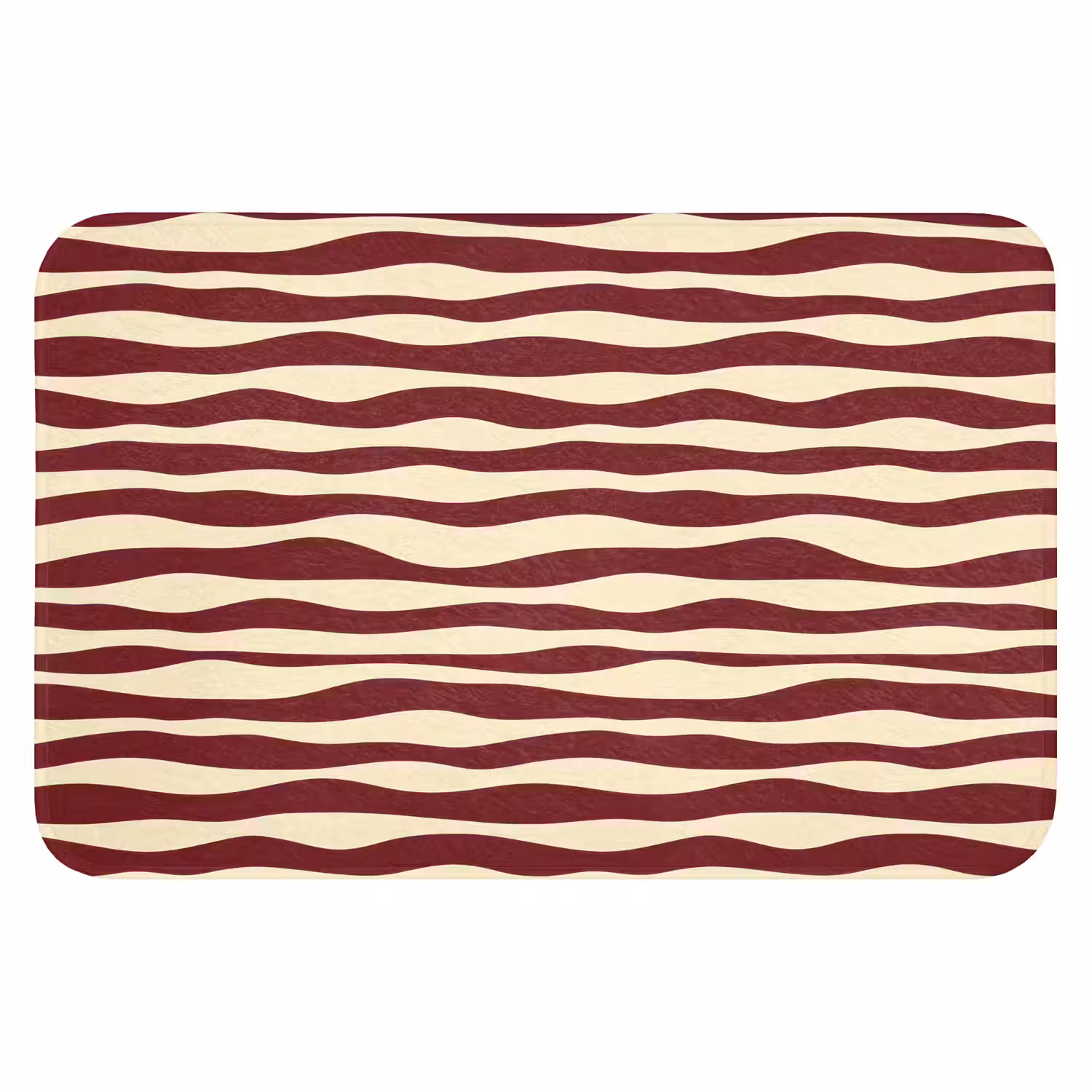 Golven - Rood - Patroon - Crème WCmat klein 1009 -3d