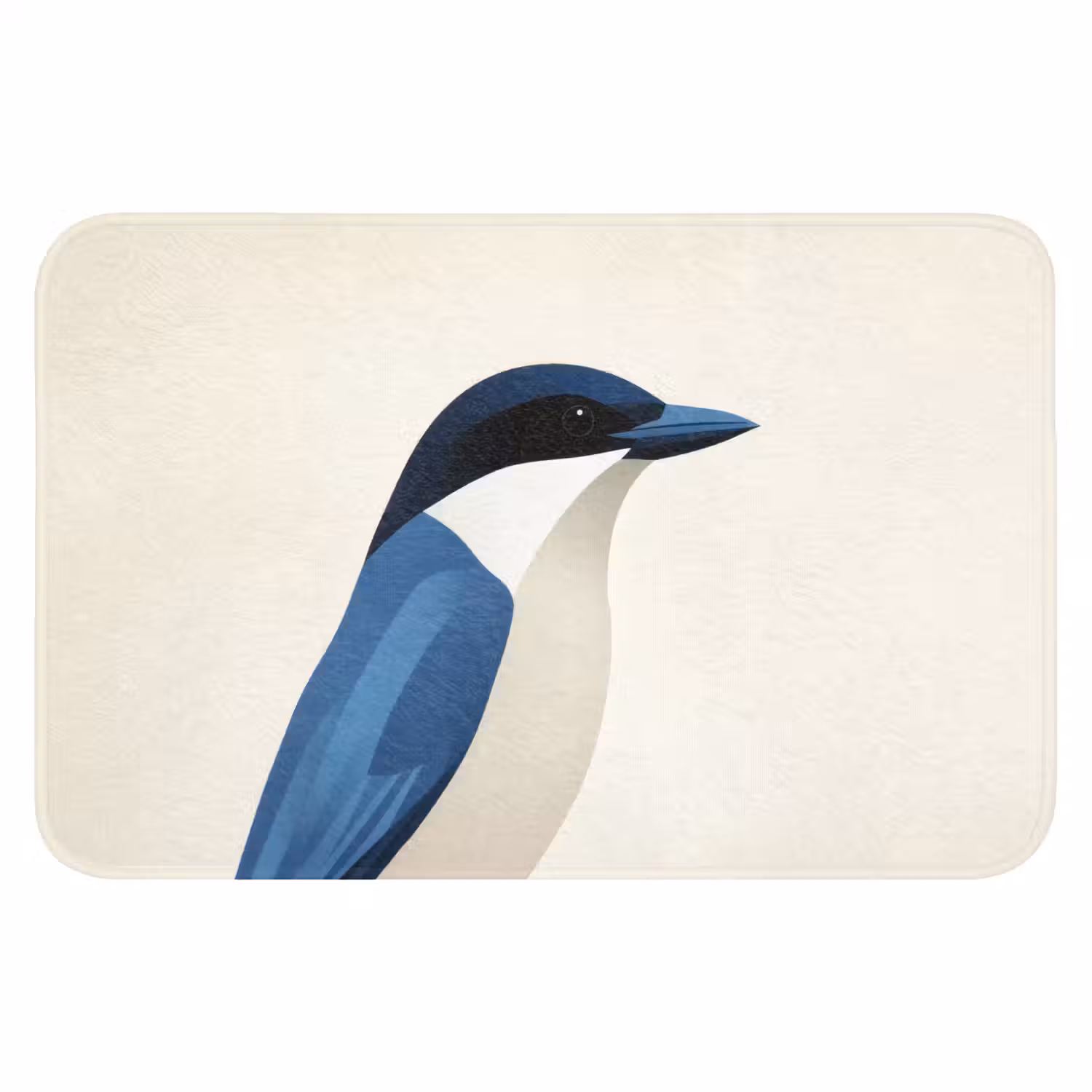 Illustratie - Blauw - Vogel WCmat klein -3d