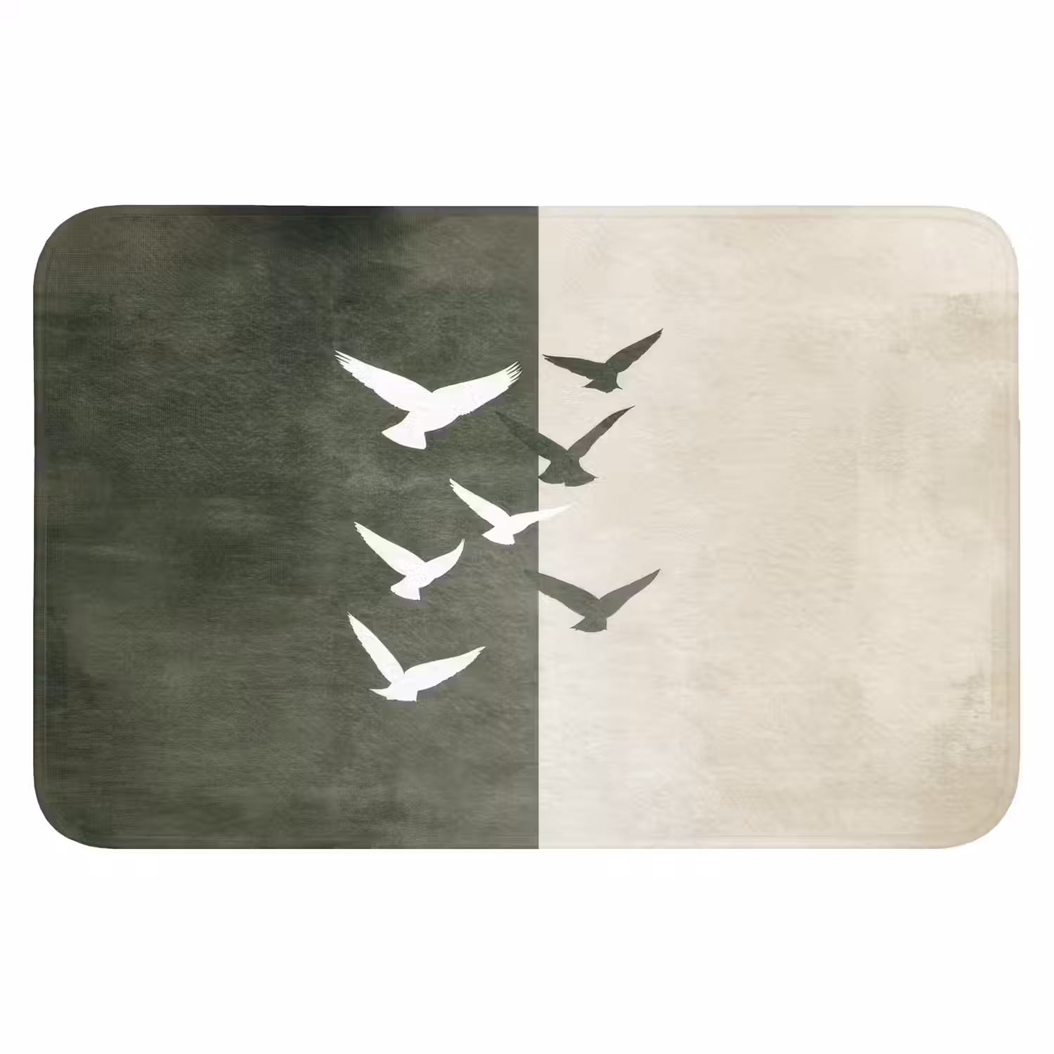 Japandi - Vogel - Groen WCmat klein -3d
