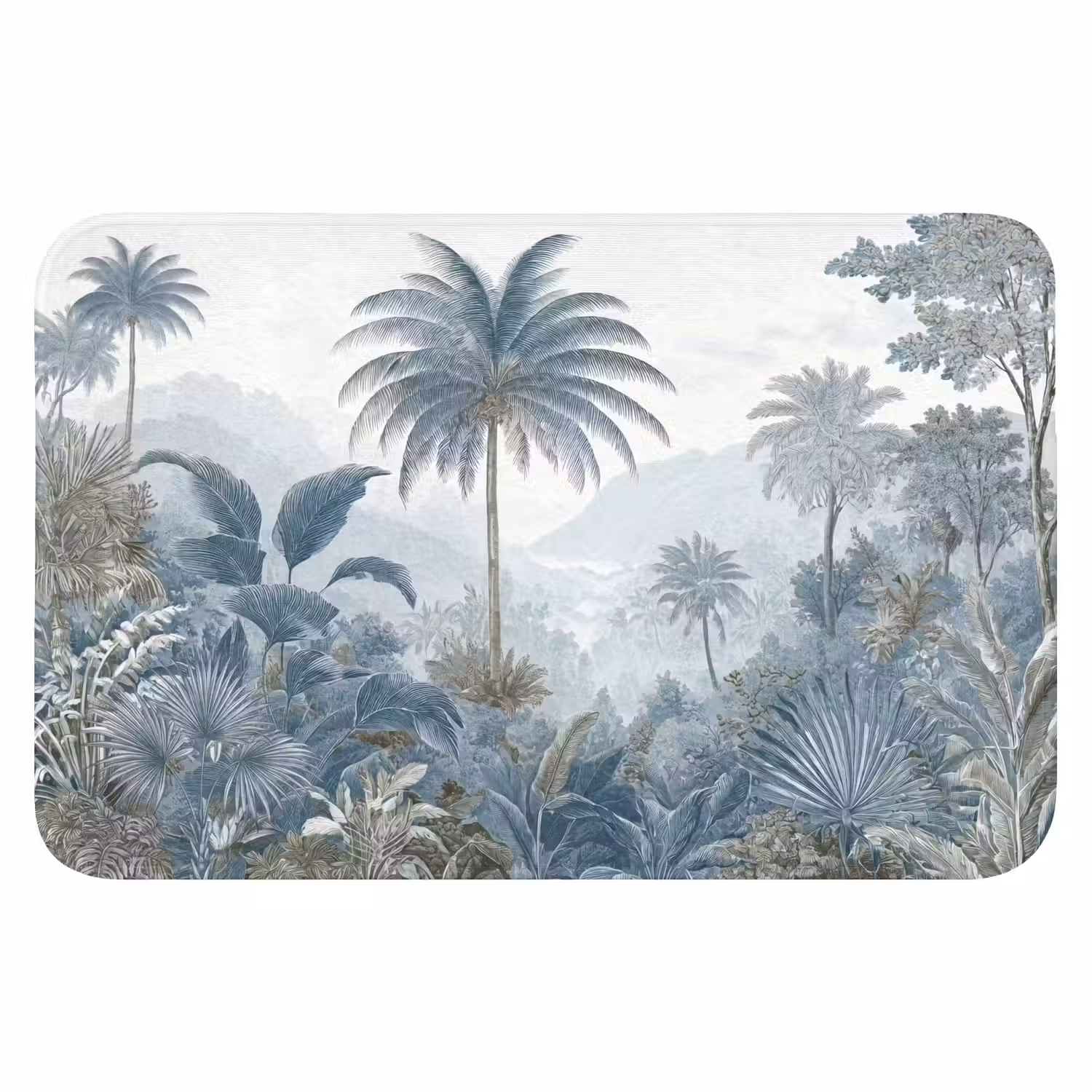 Jungle - Modern - Blauw - Groen WCmat klein -3d