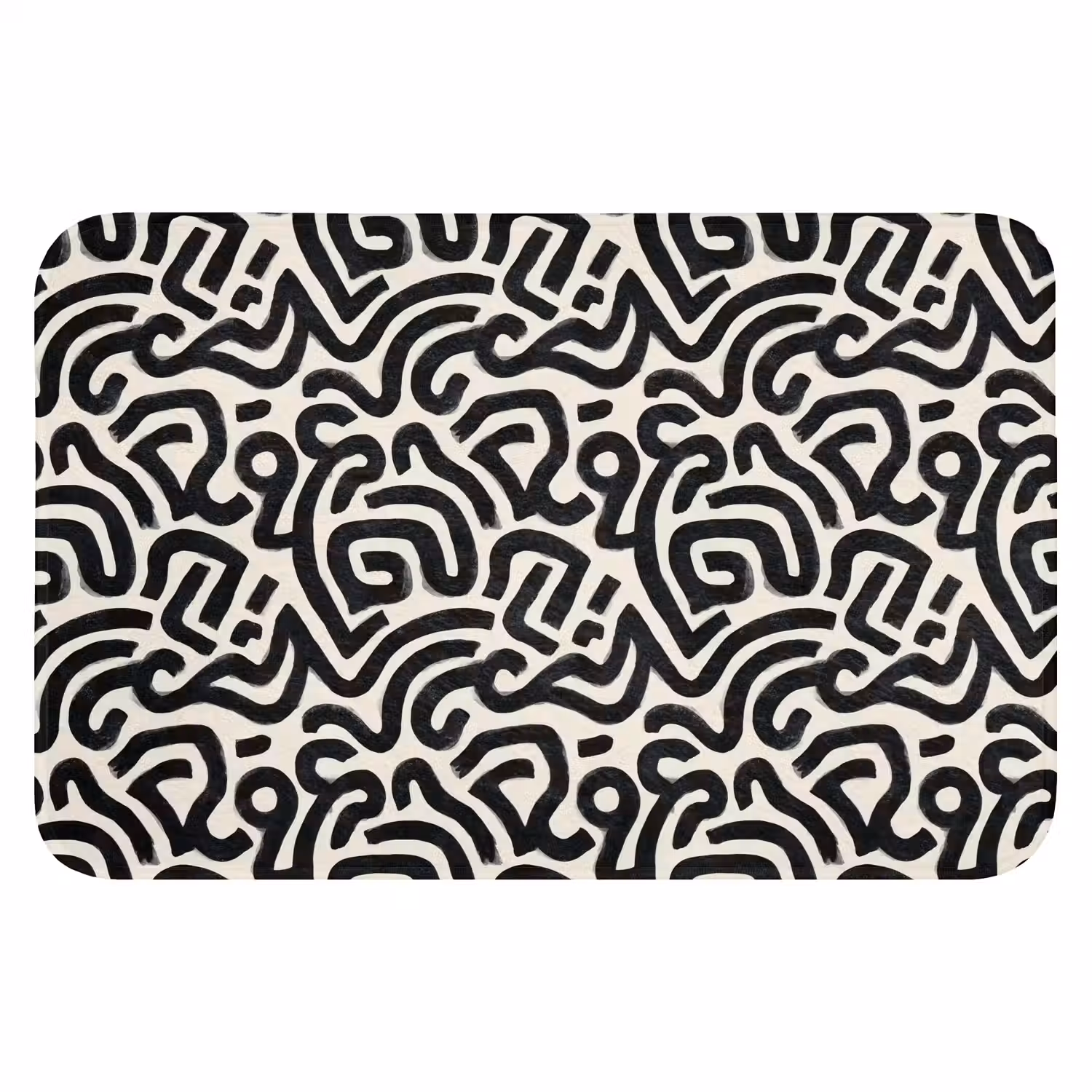 Modern - Abstract - Zwart WCmat klein 1009 -3d