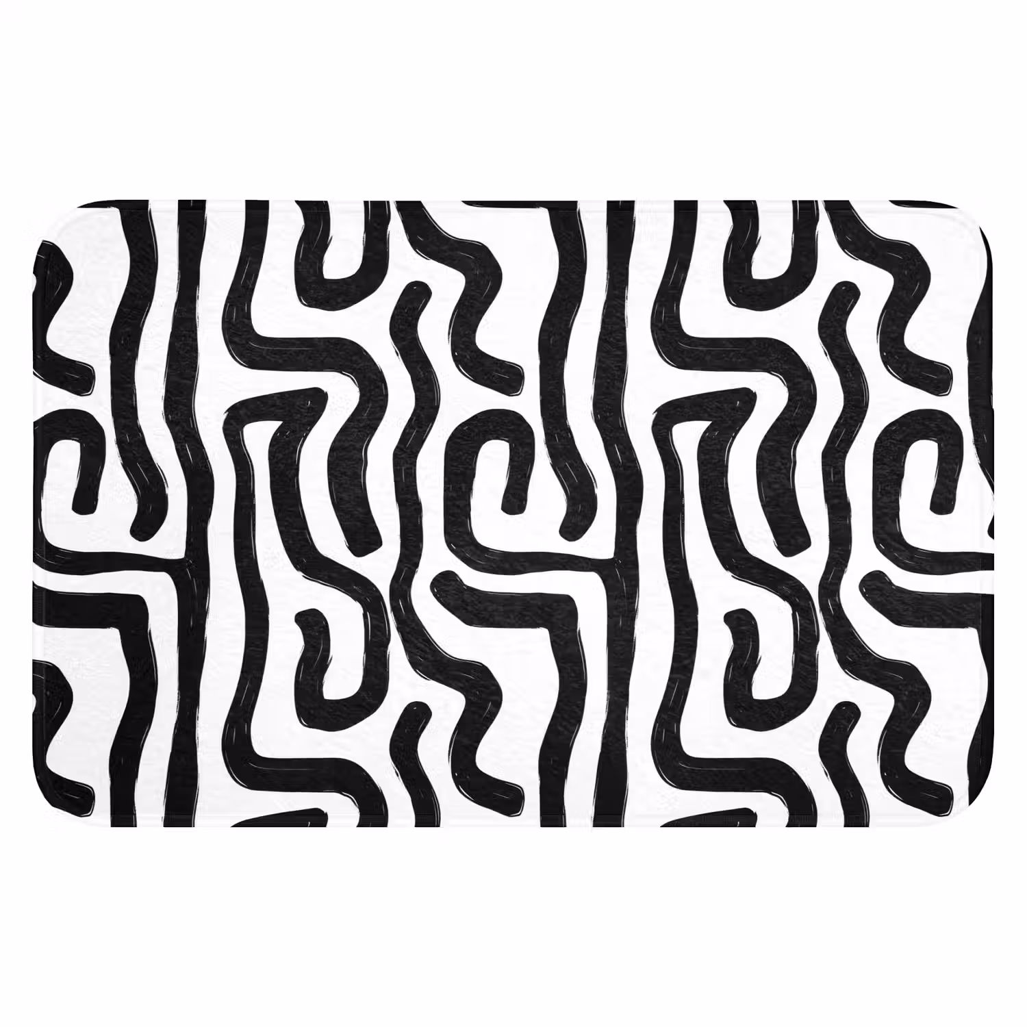 Modern - Lijnen - Zwart WCmat klein 1009 -3d