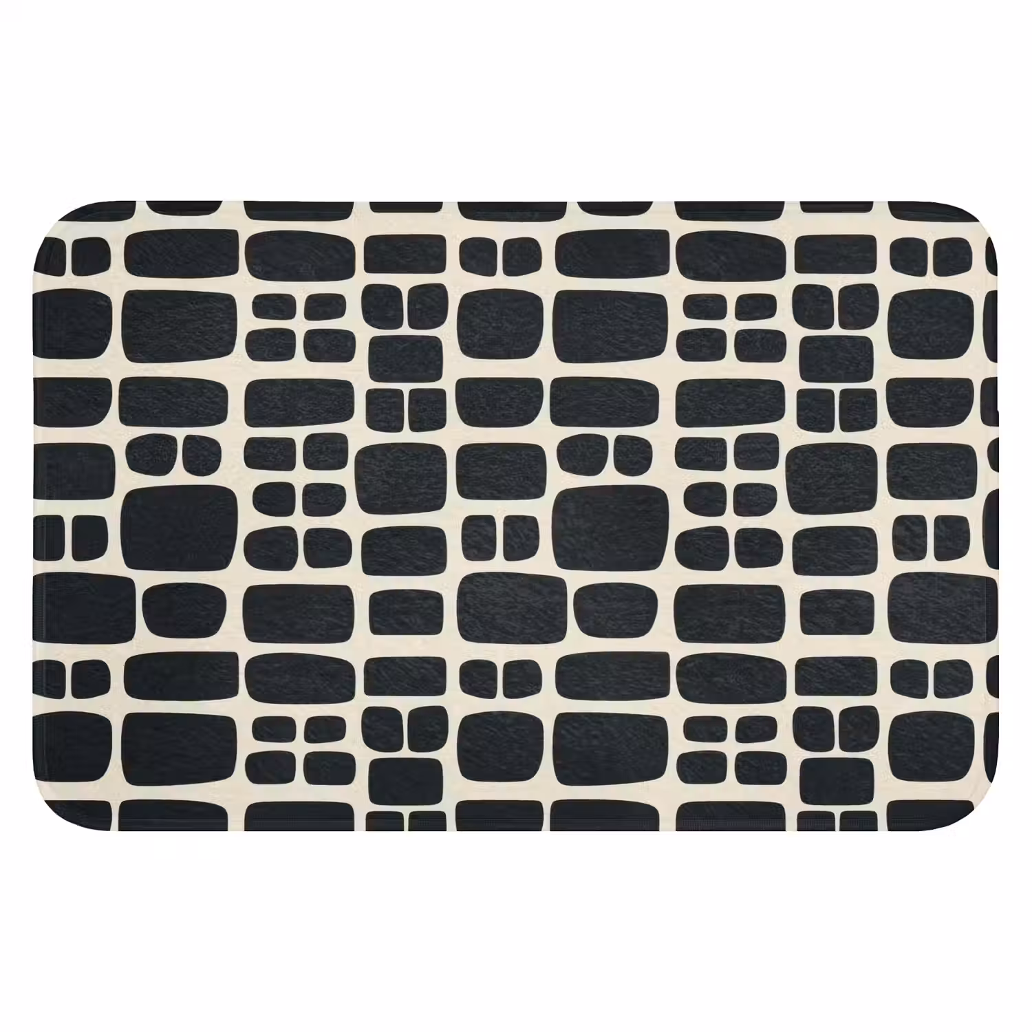 Modern - Organisch - Zwart WCmat klein 1009 -3d