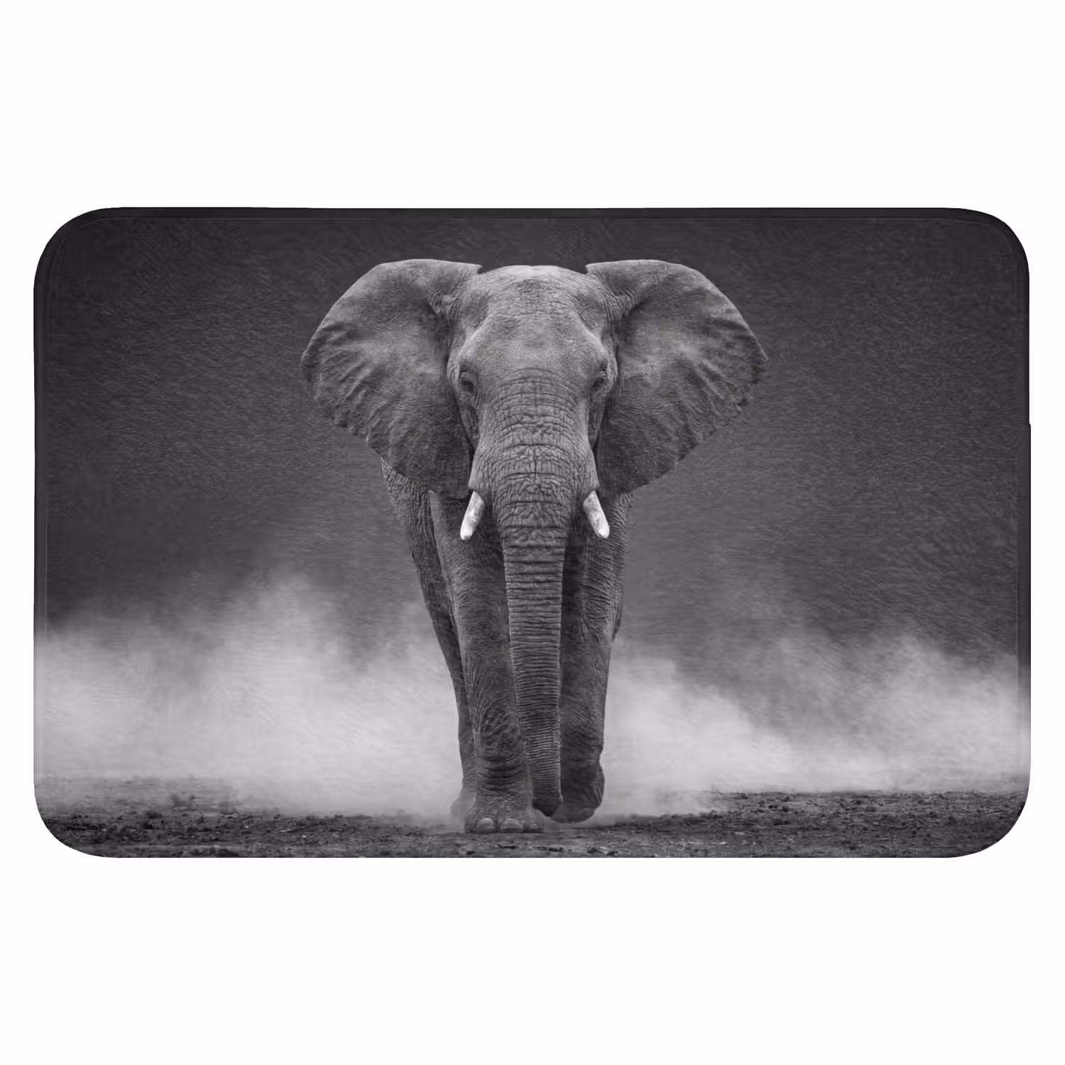Olifant - Zwart - Wit - Rook WCmat klein -3d