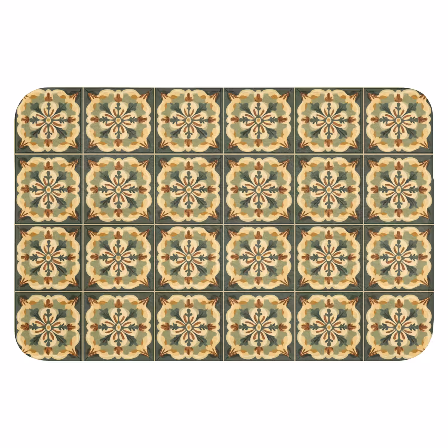 Ornament - Patroon - Groen WCmat klein 1009 -3d