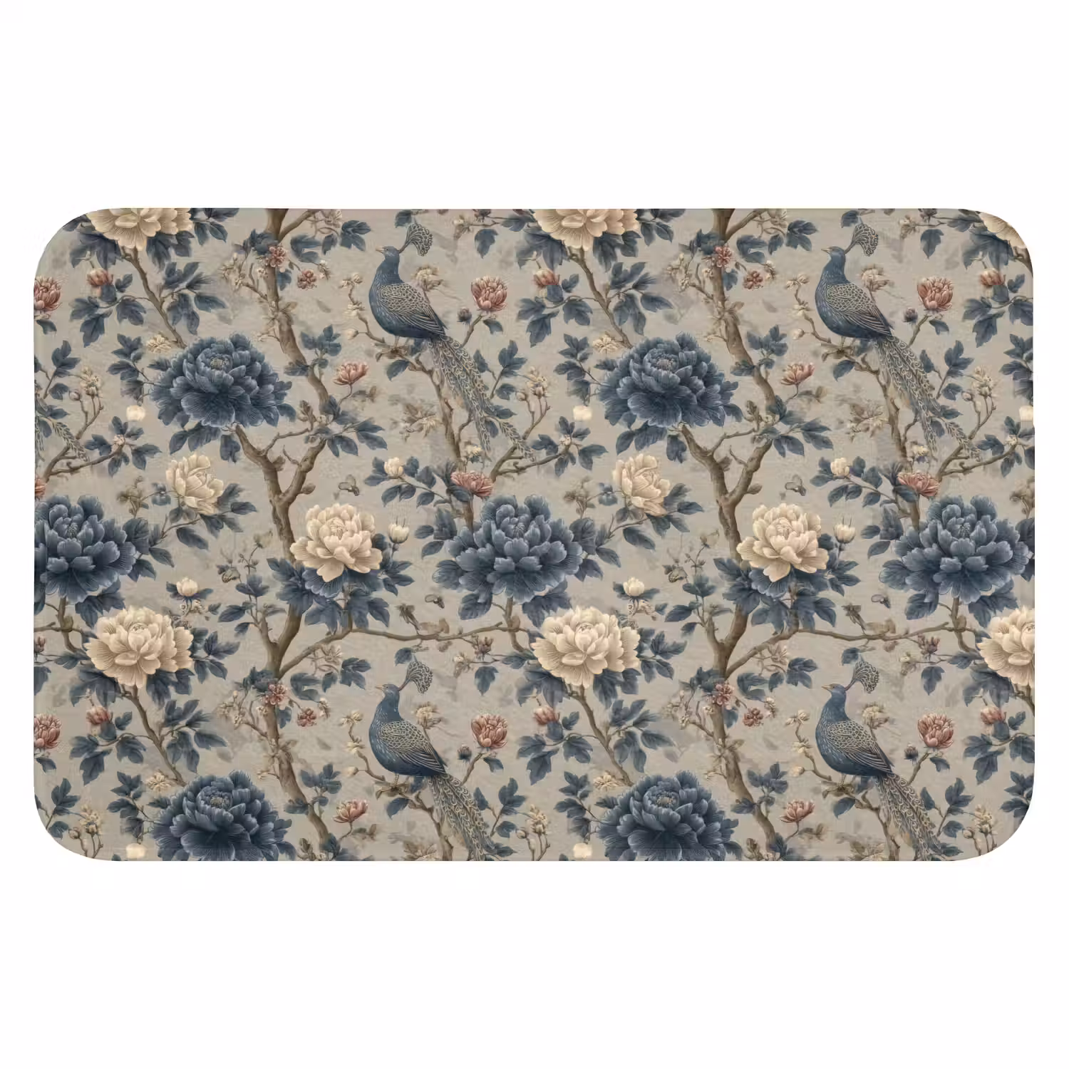 Pauw - Bloemen - Blauw WCmat klein 1009 -3d