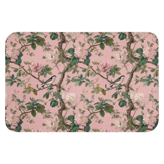 Pioenrozen - Botanisch - Vogel WCmat klein 1009 -3d