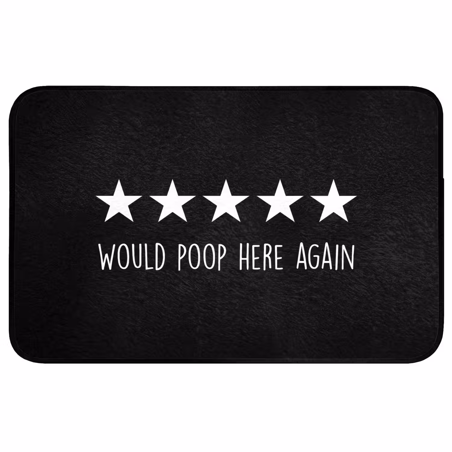 Quotes - Would poop here again - Humor - Zwart - Spreuk WCmat middel -3d