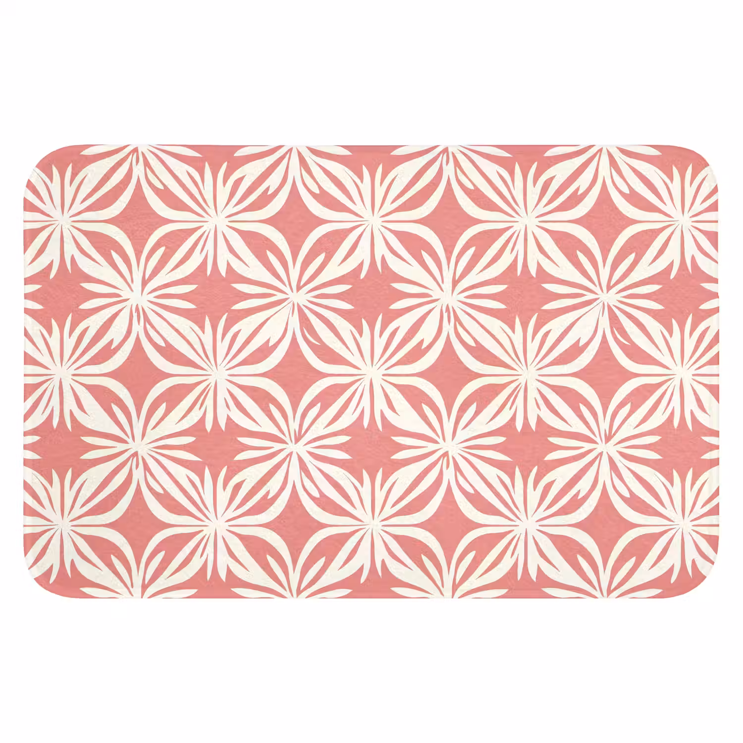 Roze - Bloemenmotief - Wit - Modern WCmat klein 1009 -3d