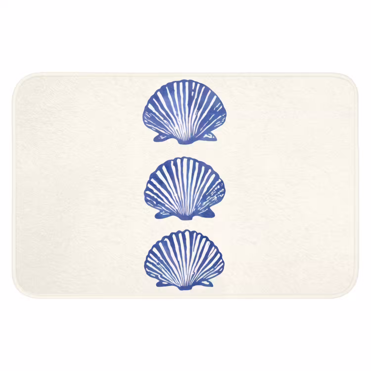 Schelpen - Blauw - Patroon WCmat klein -3d