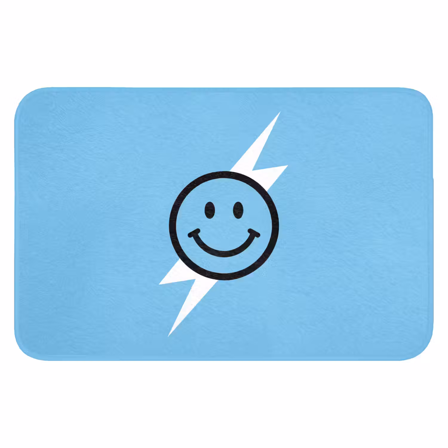 Smiley - Blauw - Bliksem WCmat klein -3d