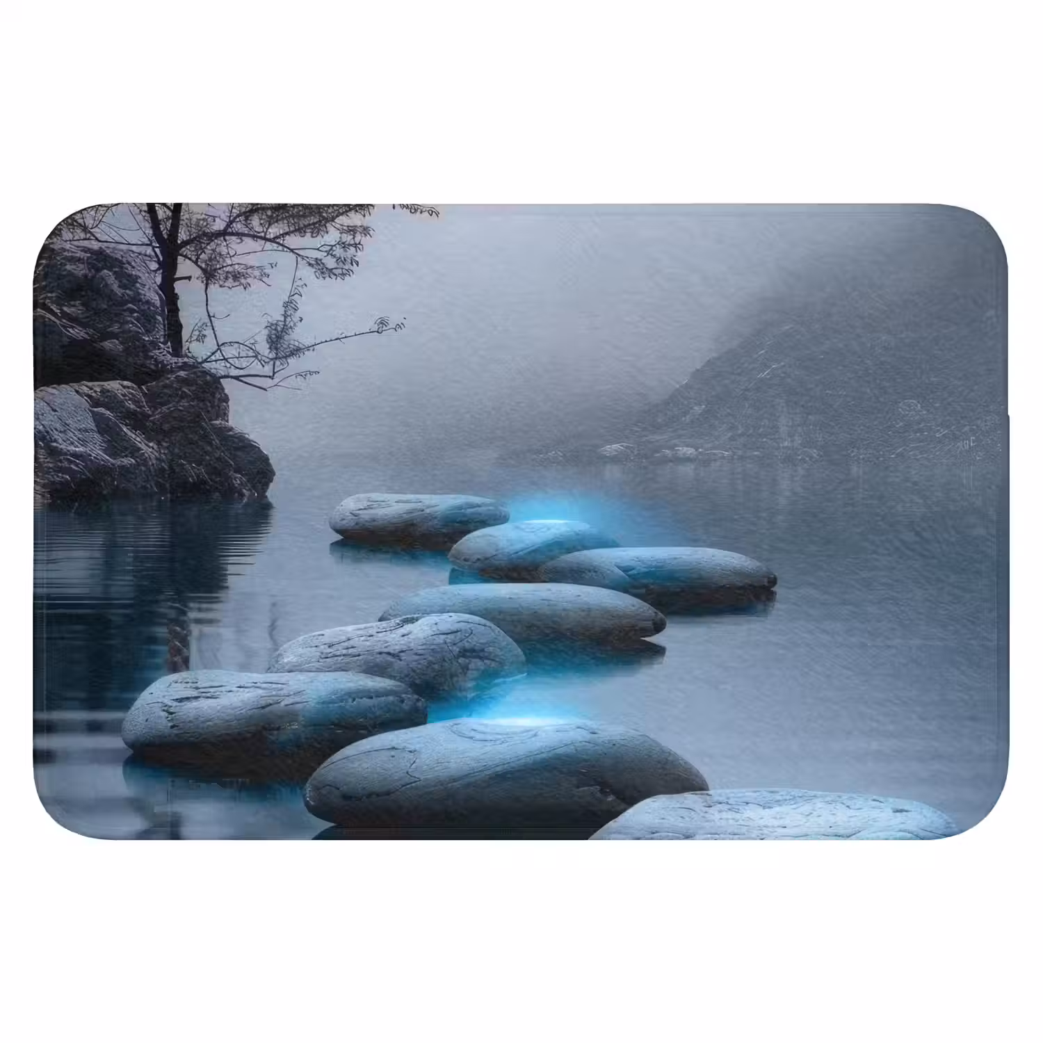 Stenen - Water - Bomen - Natuur WCmat klein -3d