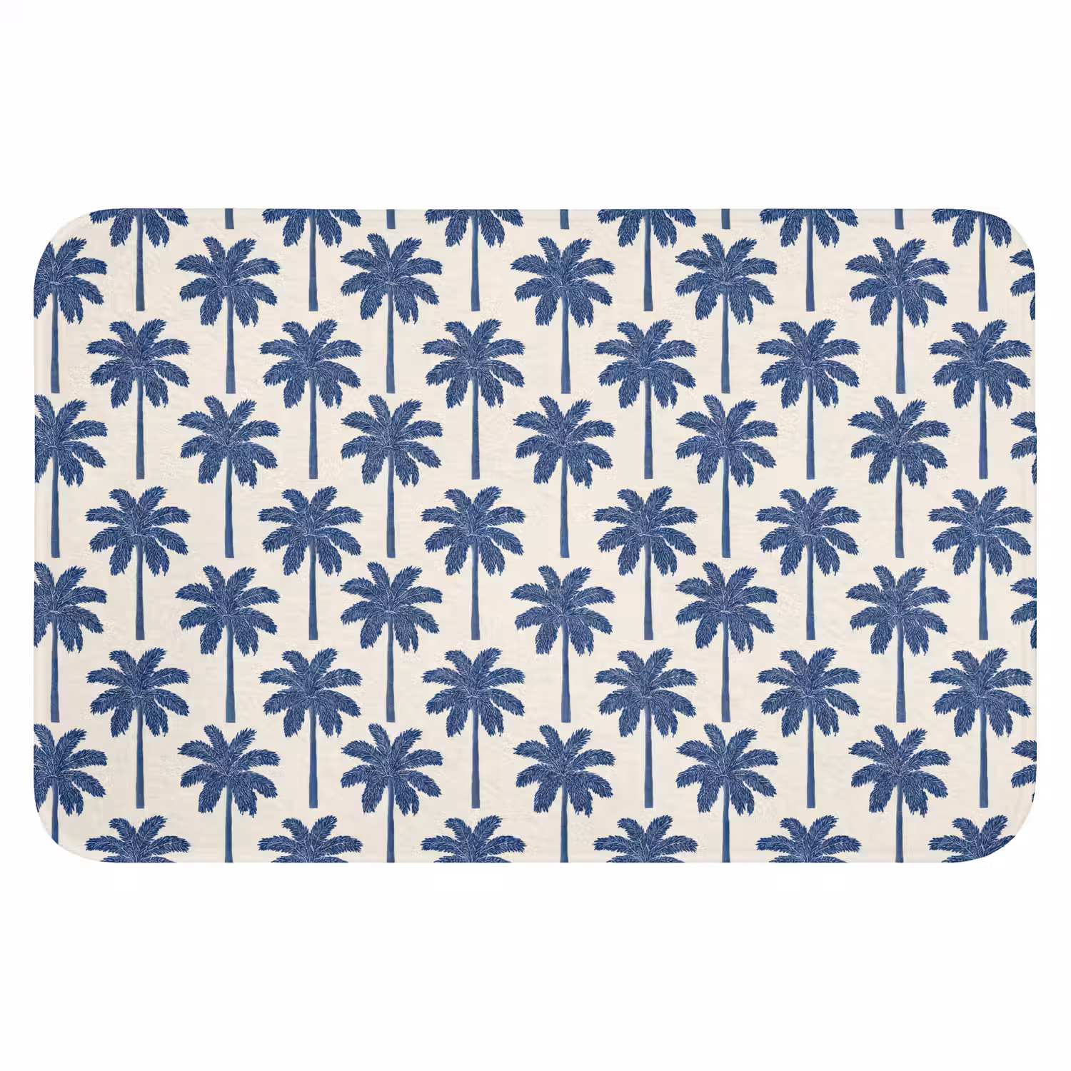 Symmetrisch - Palm - Blauw WCmat klein 1009 -3d