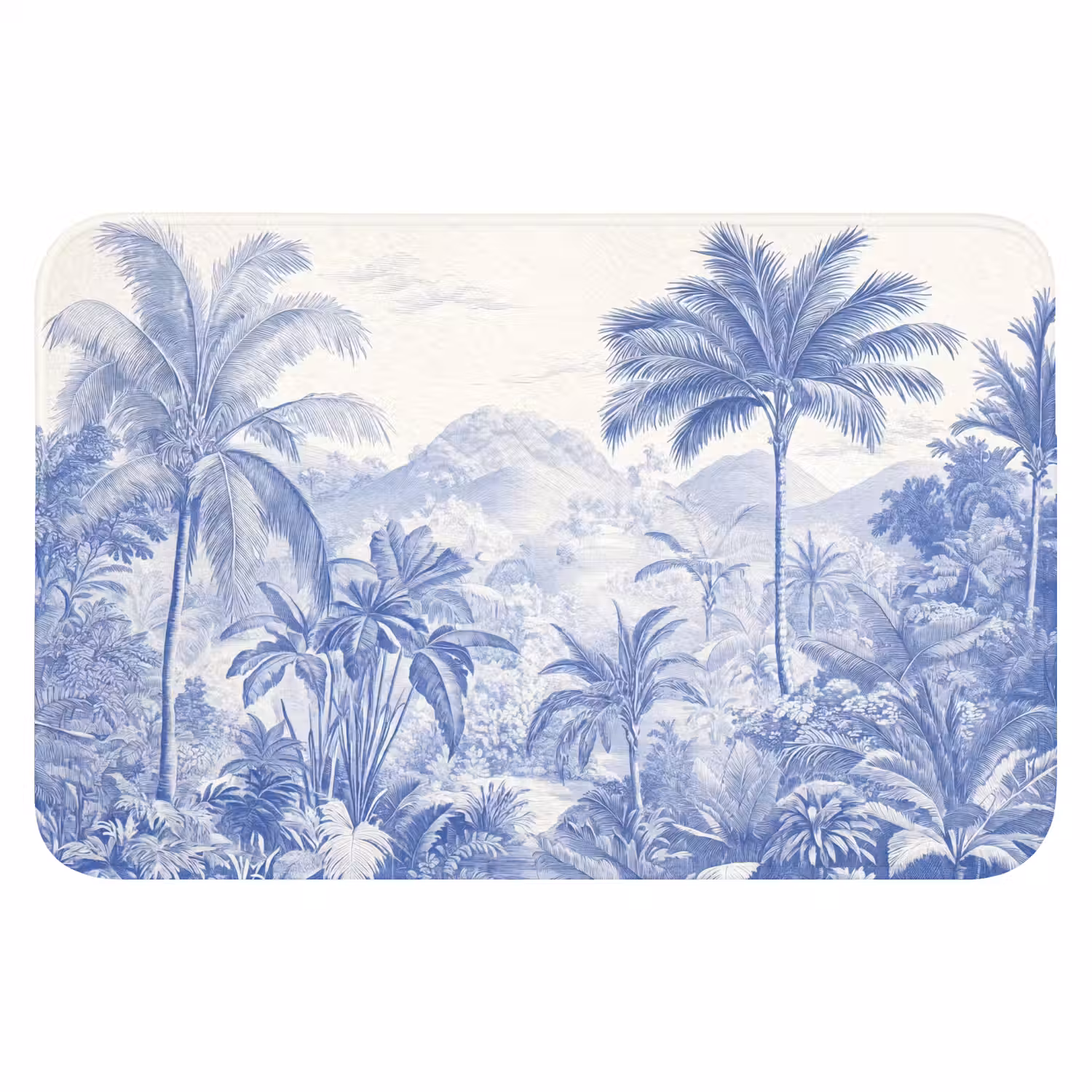 Tropisch - Jungle - Blauw WCmat klein -3d
