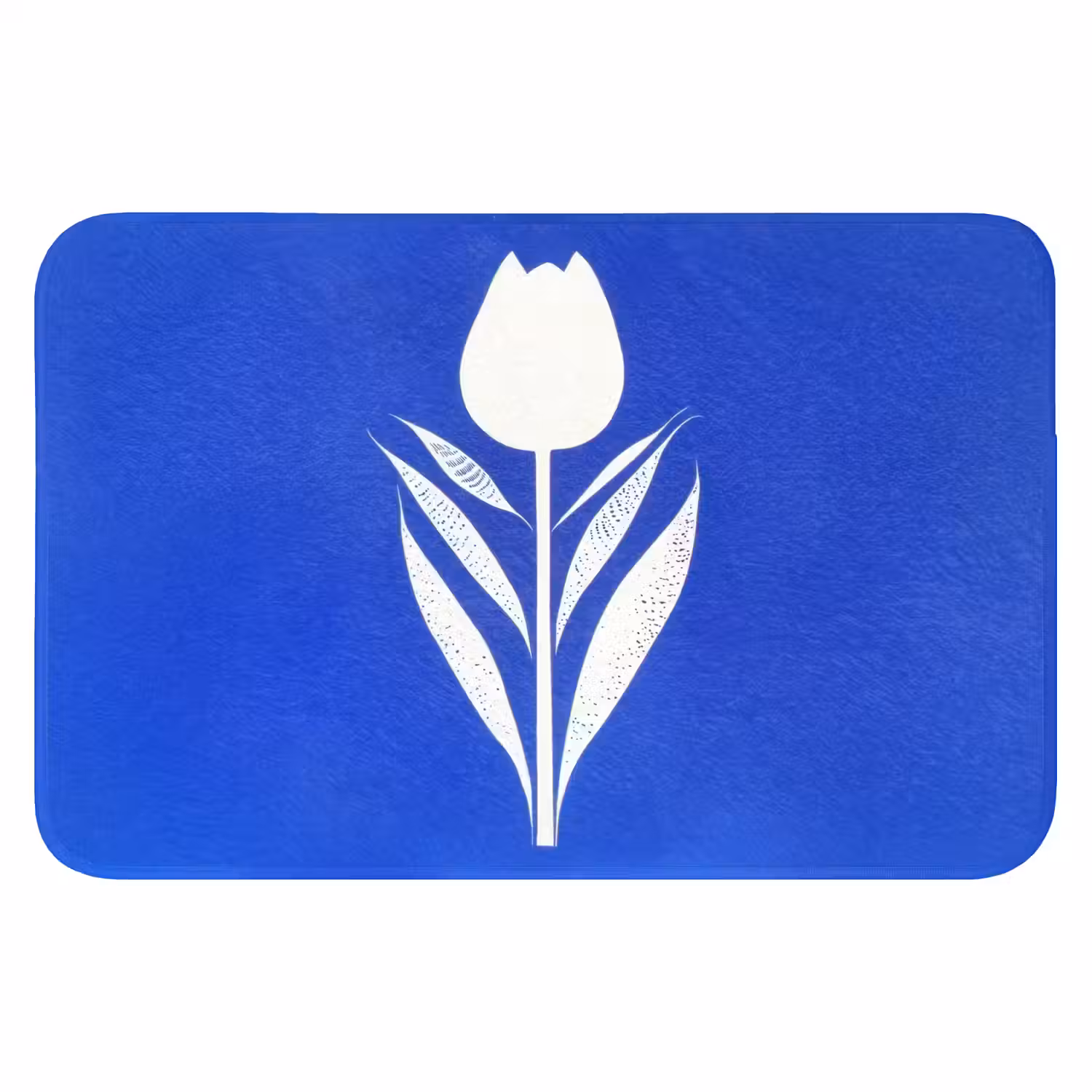 Tulp - Minimalistisch - Bladeren - Wit WCmat klein -3d
