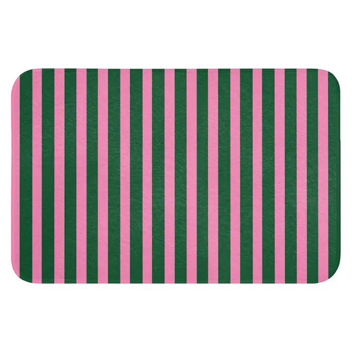 Verticale strepen - Groen - Roze WCmat klein 1009 -3d