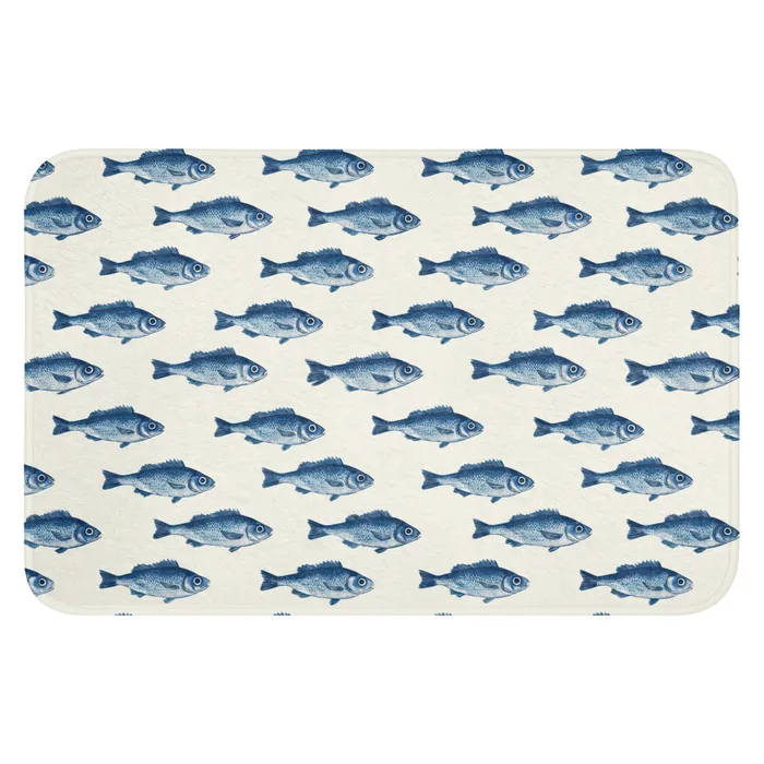 Vis - Patroon - Blauw WCmat klein 1009 -3d