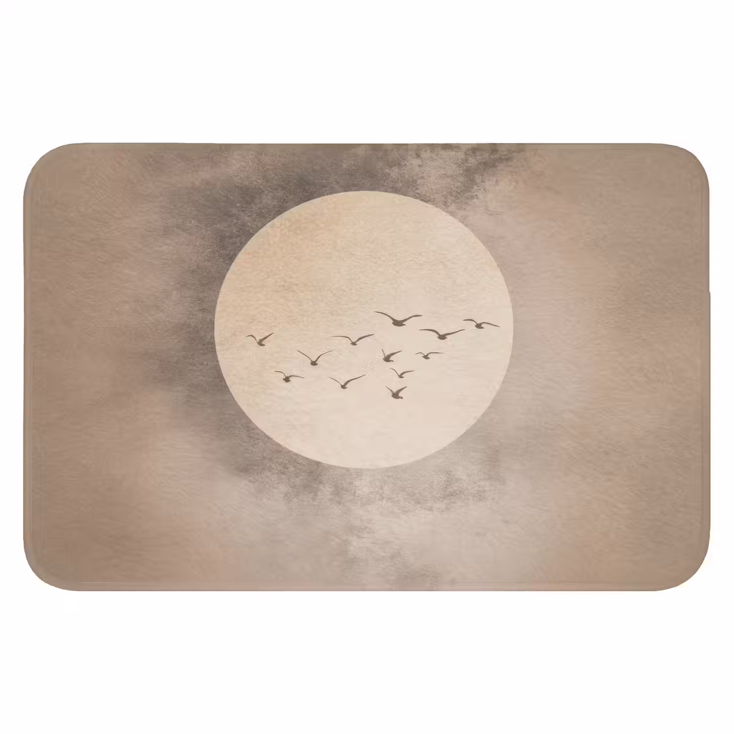 Vogel - Beige - Japandi WCmat klein -3d