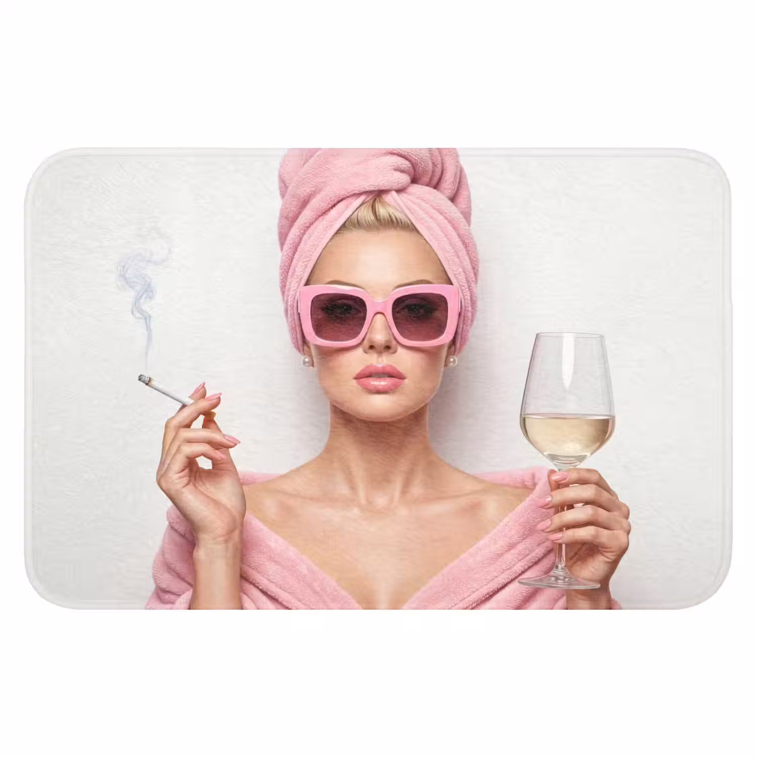 Vrouw - Roze - Wijn - Zonnebril WCmat klein -3d