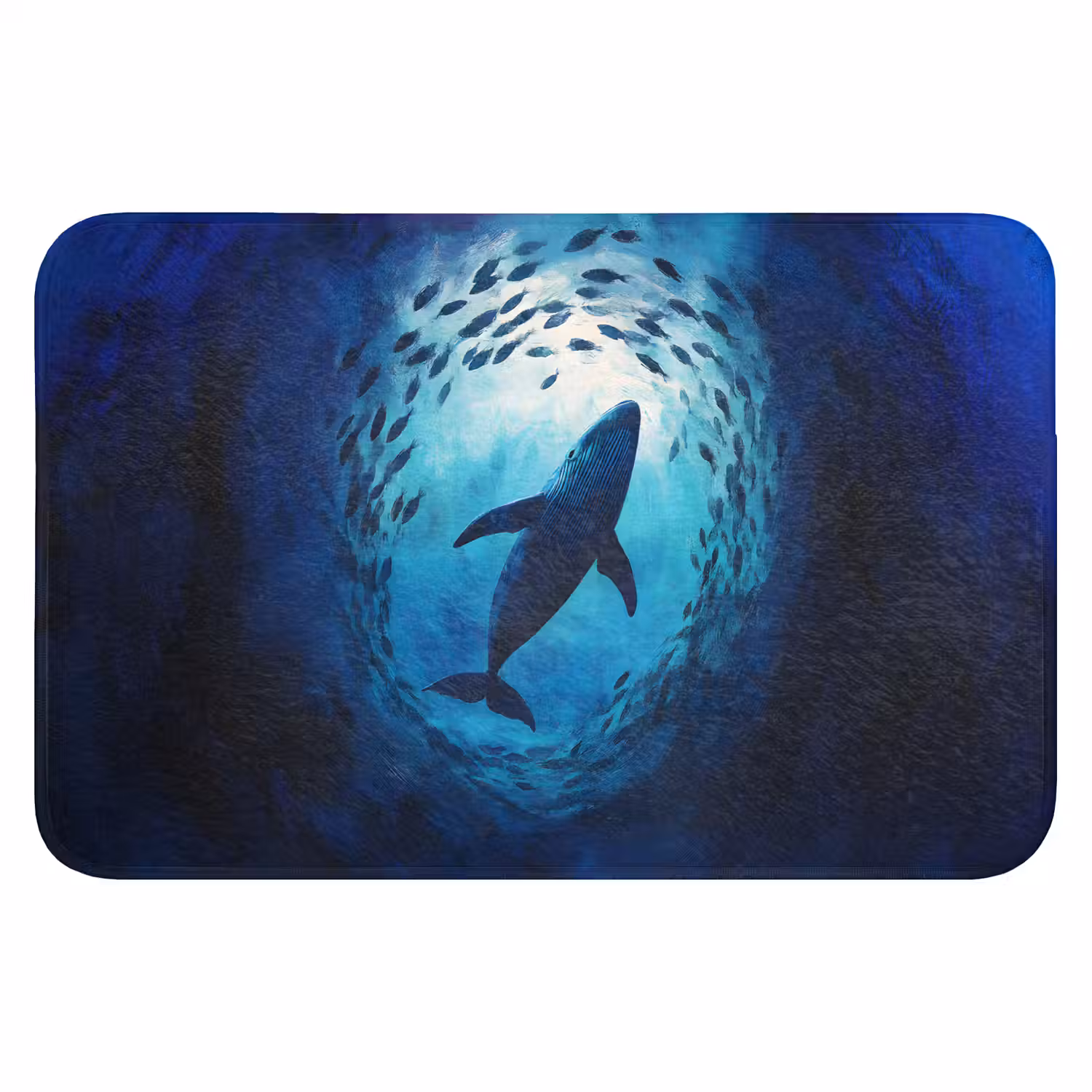 Walvis - Vissen - Donkerblauw WCmat klein -3d