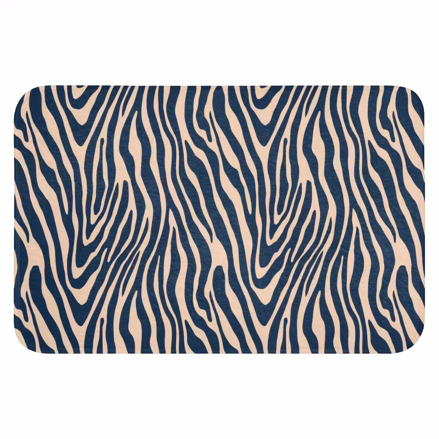 Zebra - Patroon - Blauw - Beige WCmat klein 1009 -3d