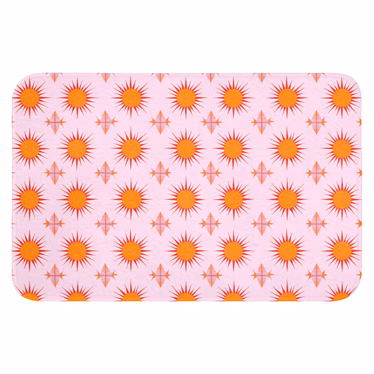 Zon - Patroon - Roze WCmat klein 1009 -3d