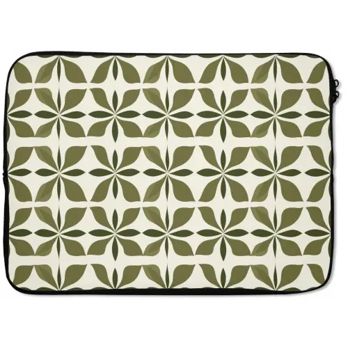 Botanisch - Retro - Groen laptophoes neopreen klein 279 -zkaufland3dotto