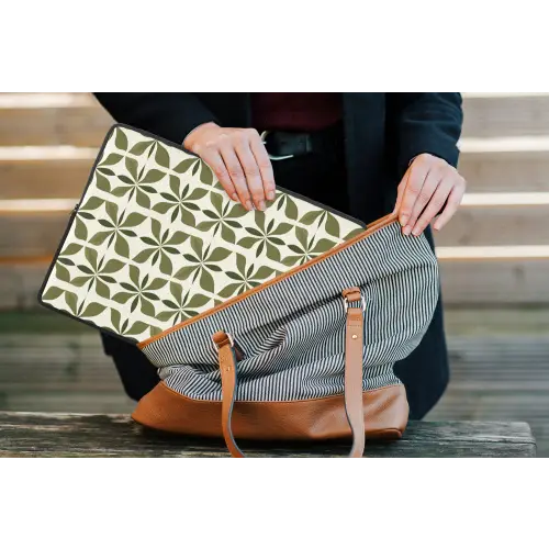 Botanisch - Retro - Groen laptophoes neopreen klein 279 -tas