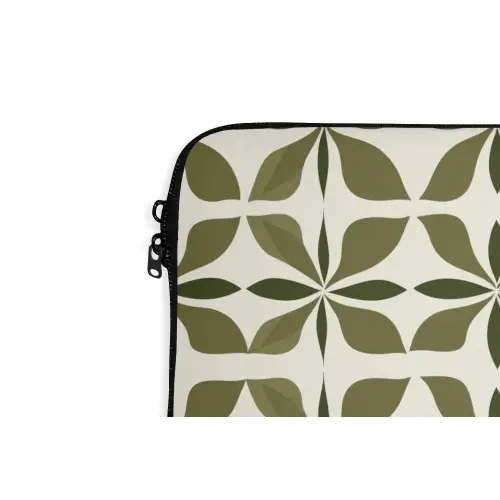 Botanisch - Retro - Groen laptophoes neopreen klein 279 -detail
