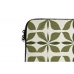 Botanisch - Retro - Groen laptophoes neopreen klein 279 -detail