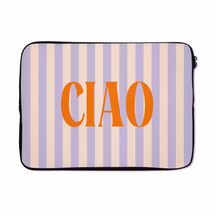 Laptophoes Ciao - Quote - Pastel - Strepen