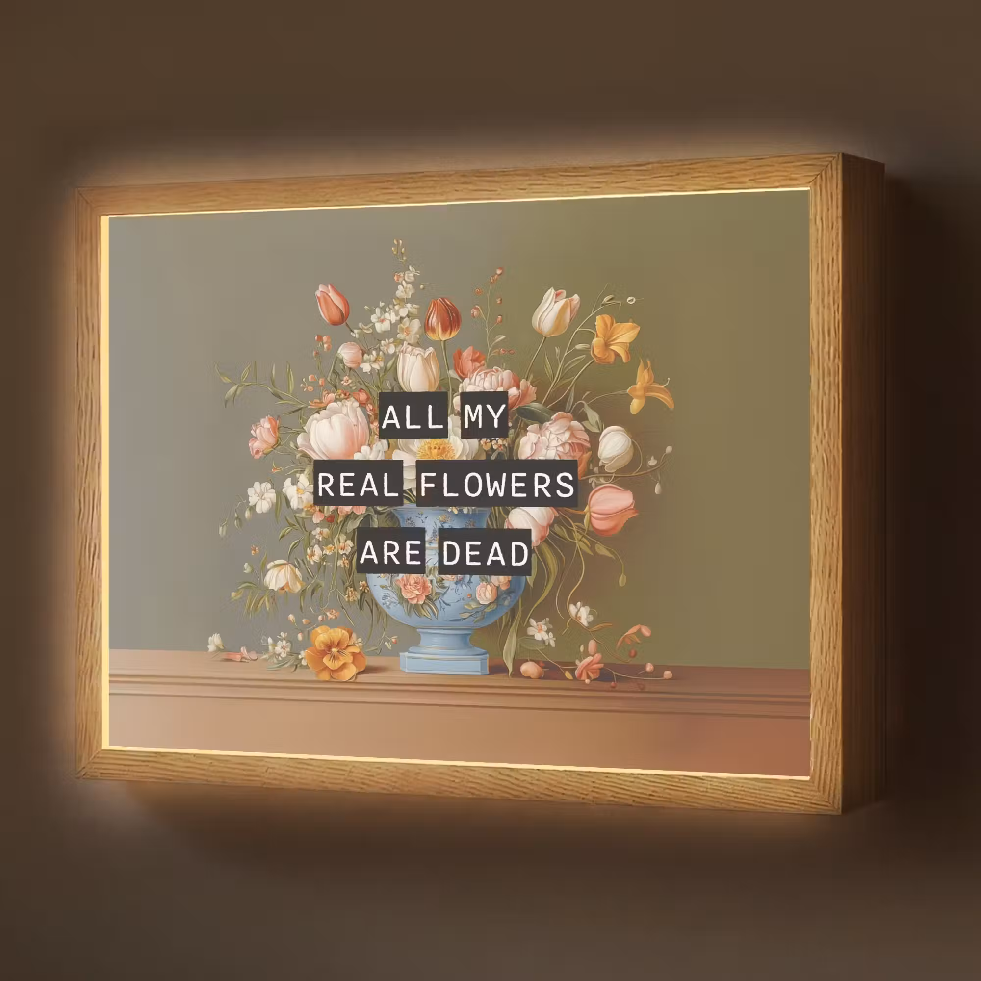 Lightbox - Wandlamp - Bloem - Quote - Vintage - Art