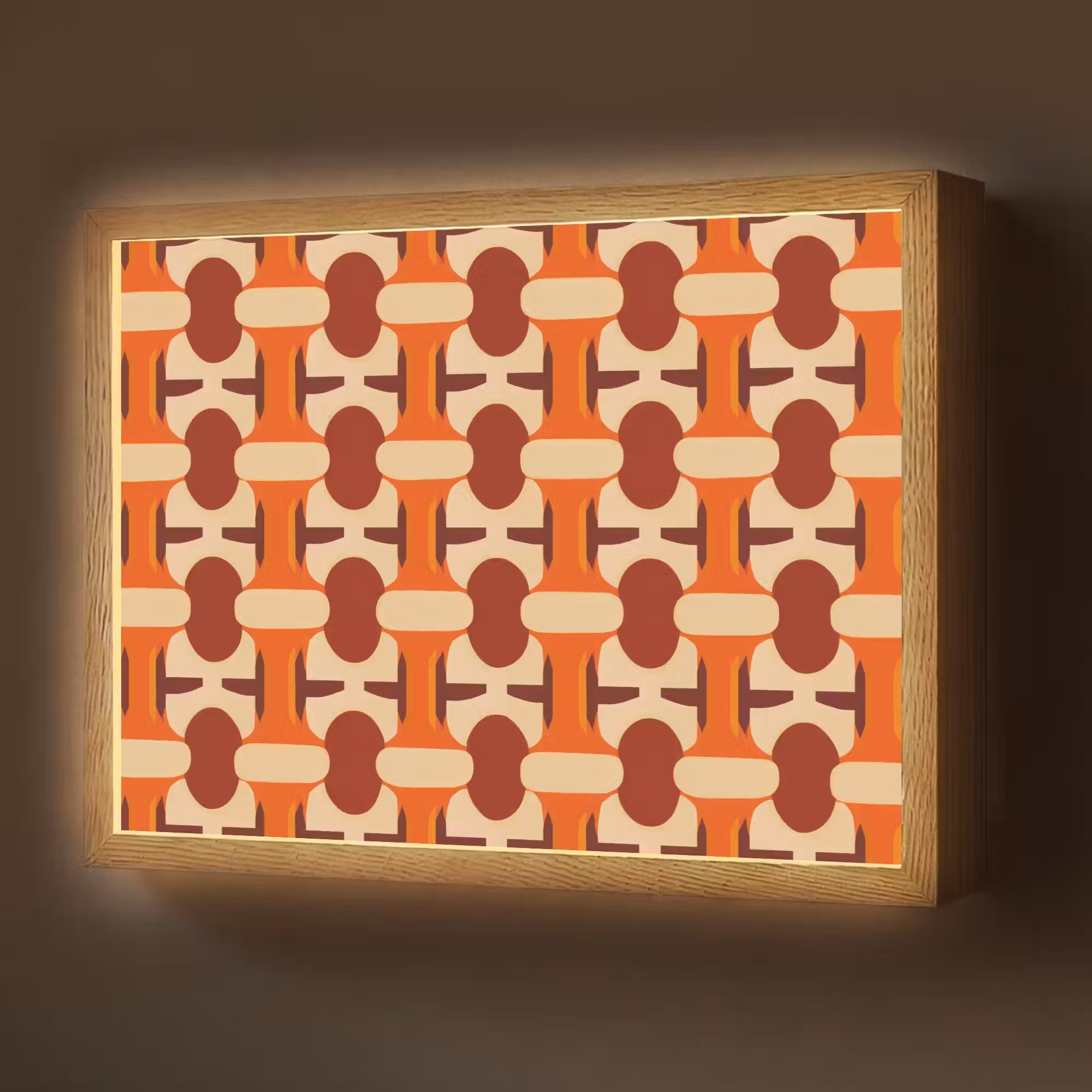 Lightbox - Wandlamp - Geometrisch - Retro - Oranje