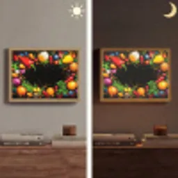 Groente - Graffiti - Kleurrijk - Koken - Abstract Light Box met batterij (Wandlamp) middel -sfeer3
