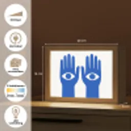 Handen - Twee - Ogen - Blauw Light Box met kabel (Wandlamp) klein -USP_websiteoverzichtNL