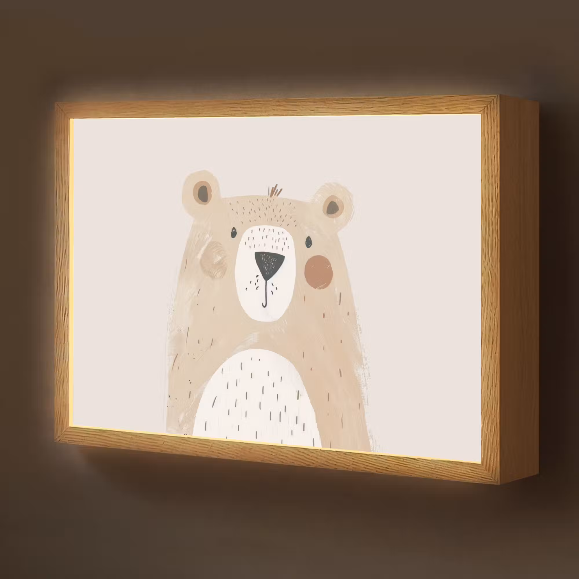 Lightbox - Wandlamp kinderkamer - Beer - Dier - Wilde dieren