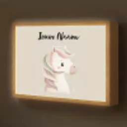 Pony - Beige - Manen - Pastel Light Box met batterij (Wandlamp kind) middel -z3d_website