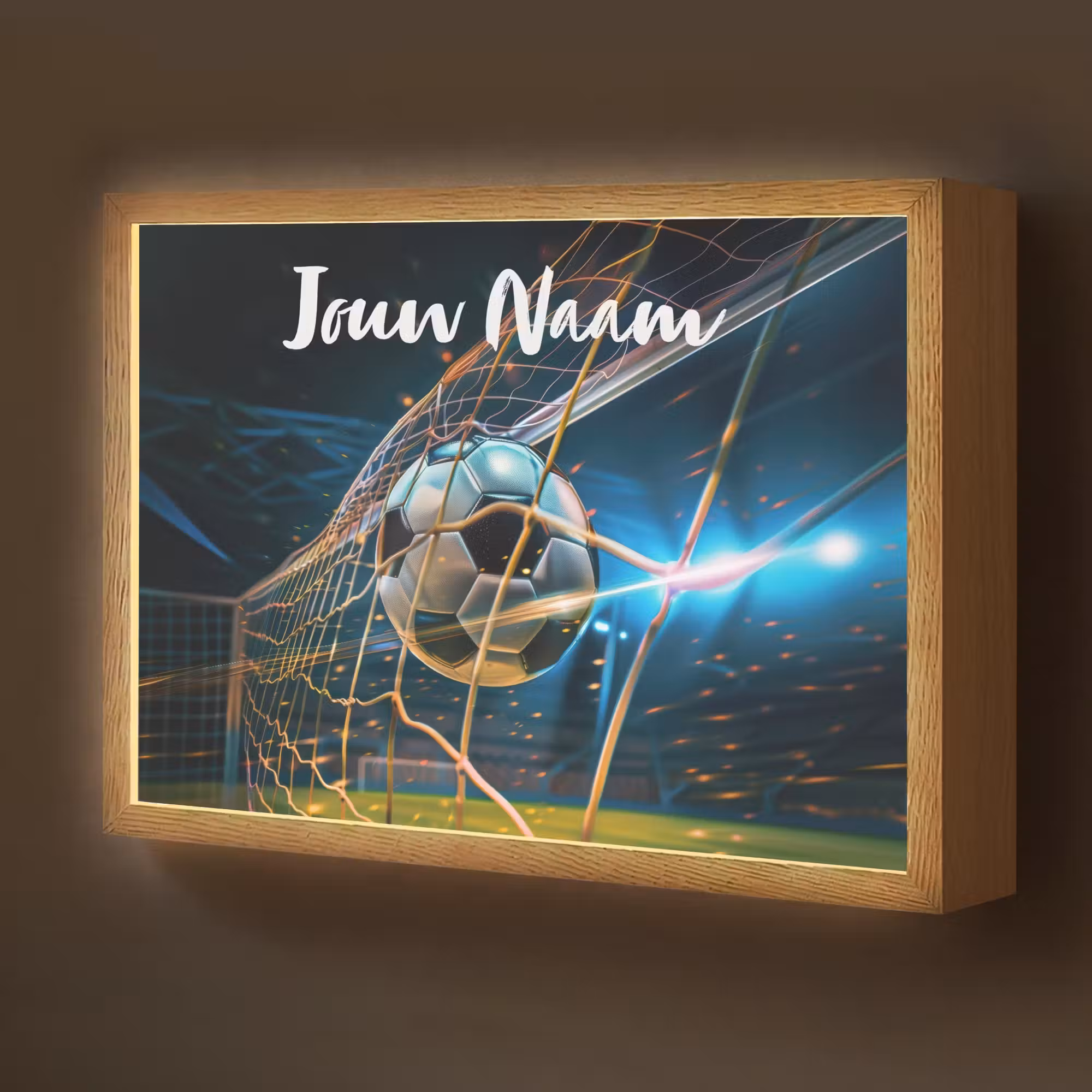 Lightbox - Wandlamp kinderkamer met naam - Voetbal - Goal - Sport - Jongens