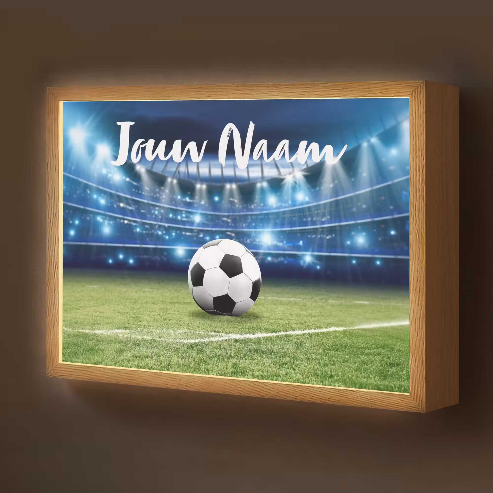 Lightbox - Wandlamp kinderkamer met naam - Voetbal - Stadion - Bal - Jongens