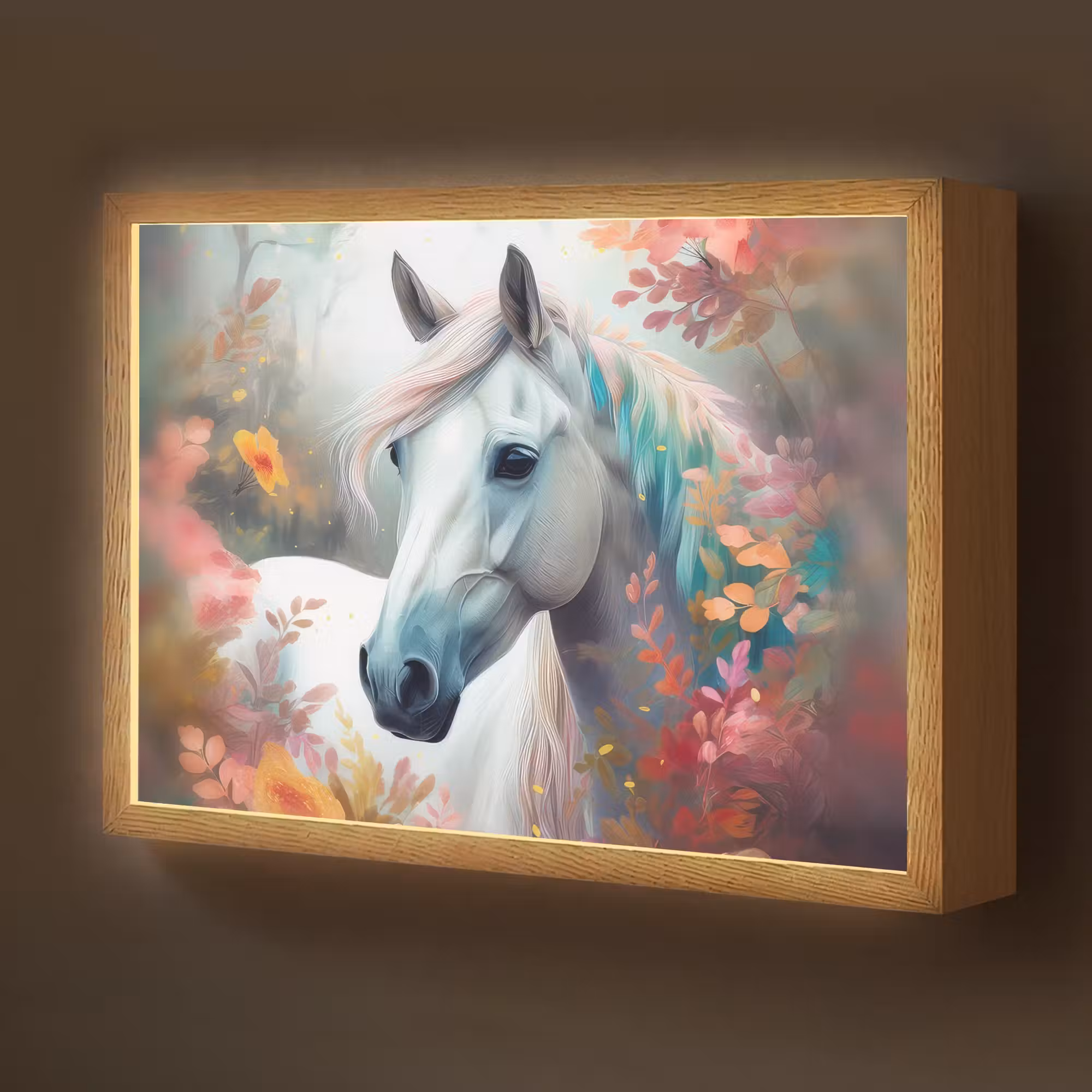 Lightbox - Wandlamp kinderkamer - Paard - Natuur - Bloemen - Dieren - Bos