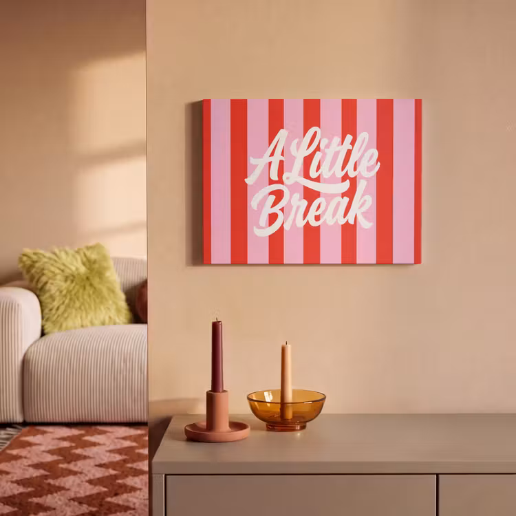 A Little Break - Strepen - Rood - Roze PET vilt klein -sfeer1