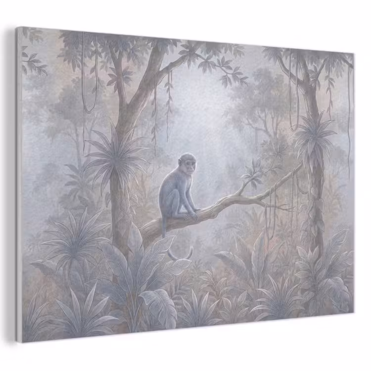 Aap - Boom - Jungle - Natuur - Grijs PET vilt klein -3d