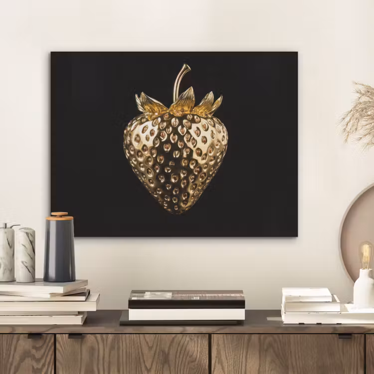 Aardbei - Goud - Zwart - Chrome PET vilt klein -sfeer1