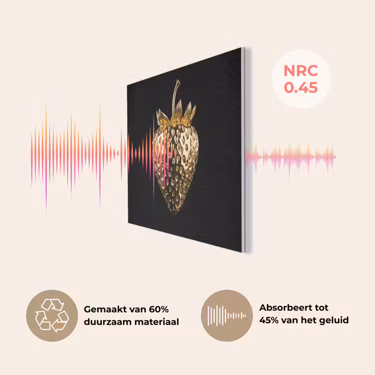 Aardbei - Goud - Zwart - Chrome PET vilt klein -USP_NL