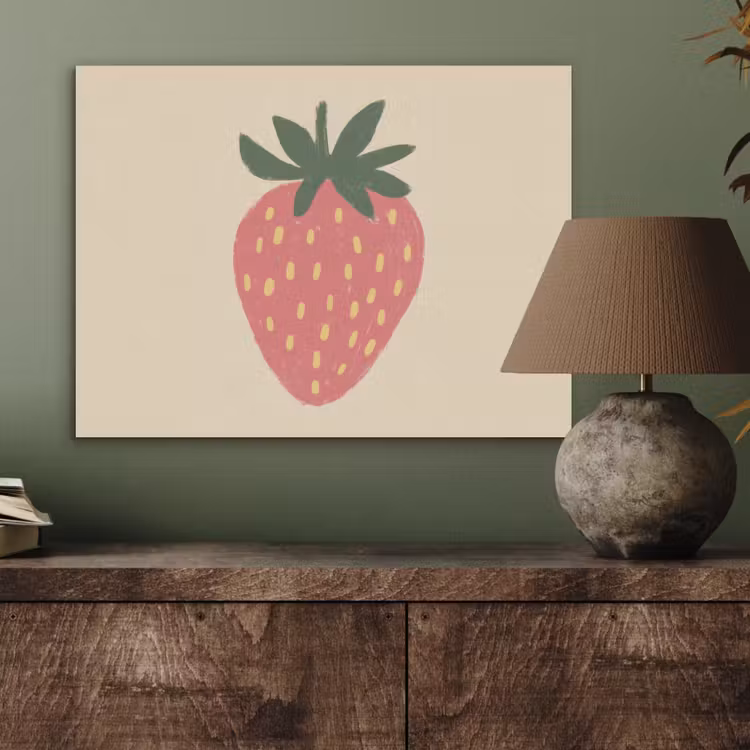 Aardbei - Minimalistisch - Rood - Fruit PET vilt klein -sfeer2
