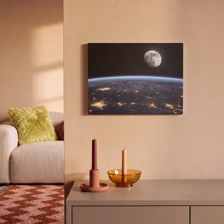 Akoestisch schilderij - Aarde - Nacht - Ruimte - Aarde - Nacht - Ruimte PET vilt klein