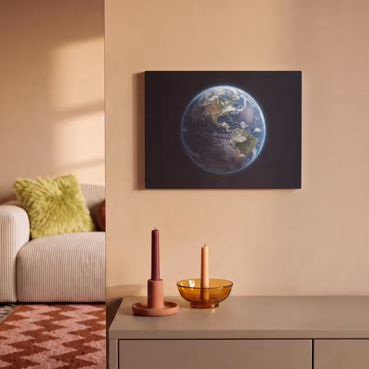 Akoestisch schilderij - Aarde - Ruimte - Kosmos - Aarde - Ruimte - Kosmos PET vilt klein
