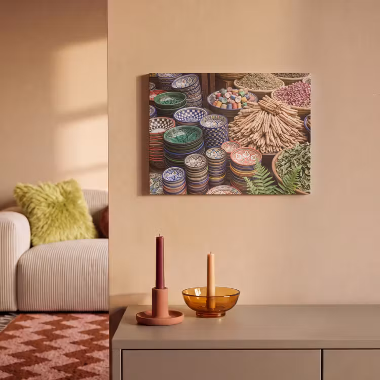 Akoestisch schilderij - Aardewerk - Oosters - Kleurrijk - Aardewerk - Oosters - Kleurrijk PET vilt klein